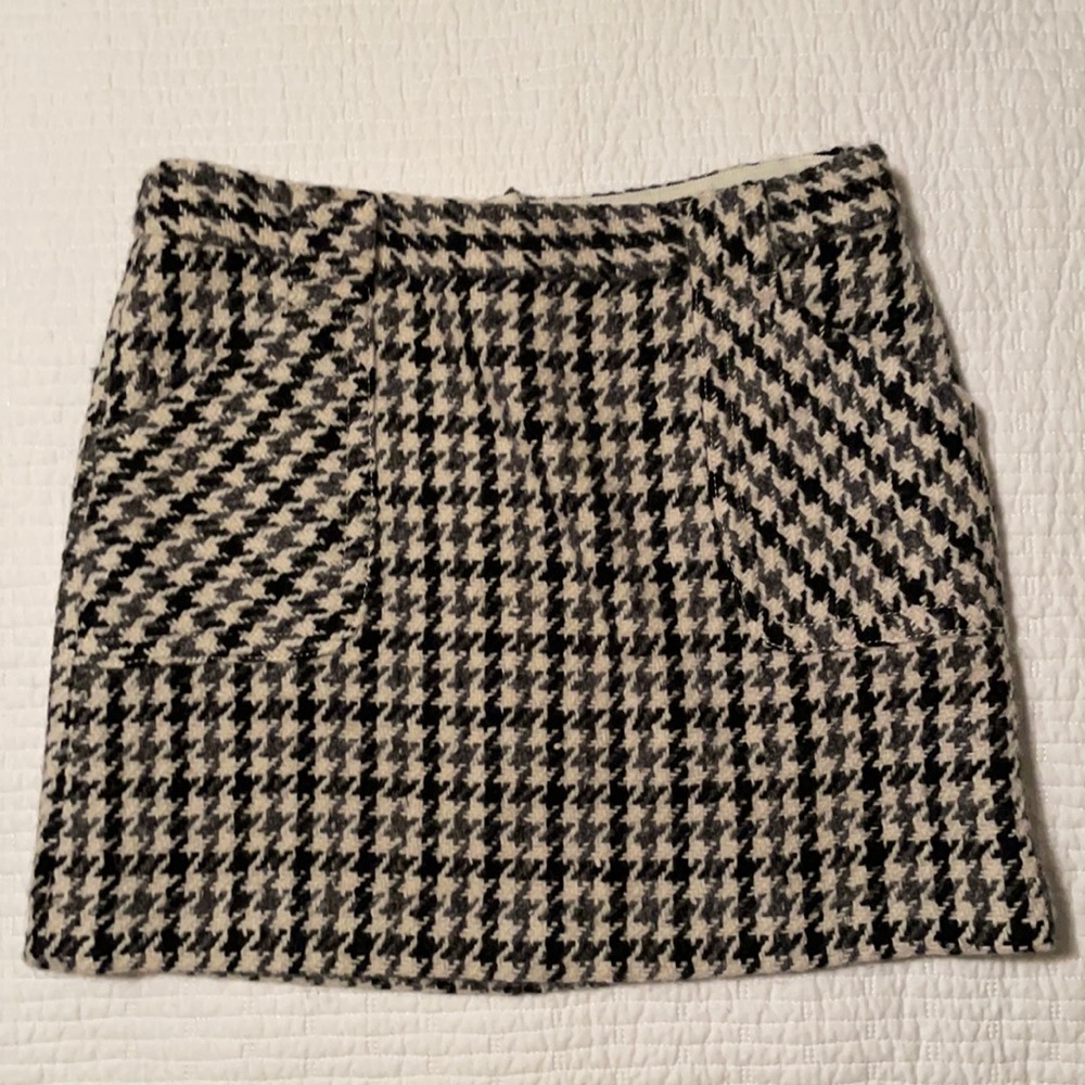 JCREW Wool Houndstooth Mini Skirt